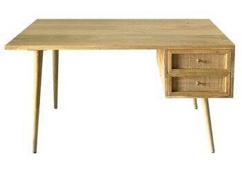 Boho biurko z naturalnego drewna z szufladami GR-13-MN